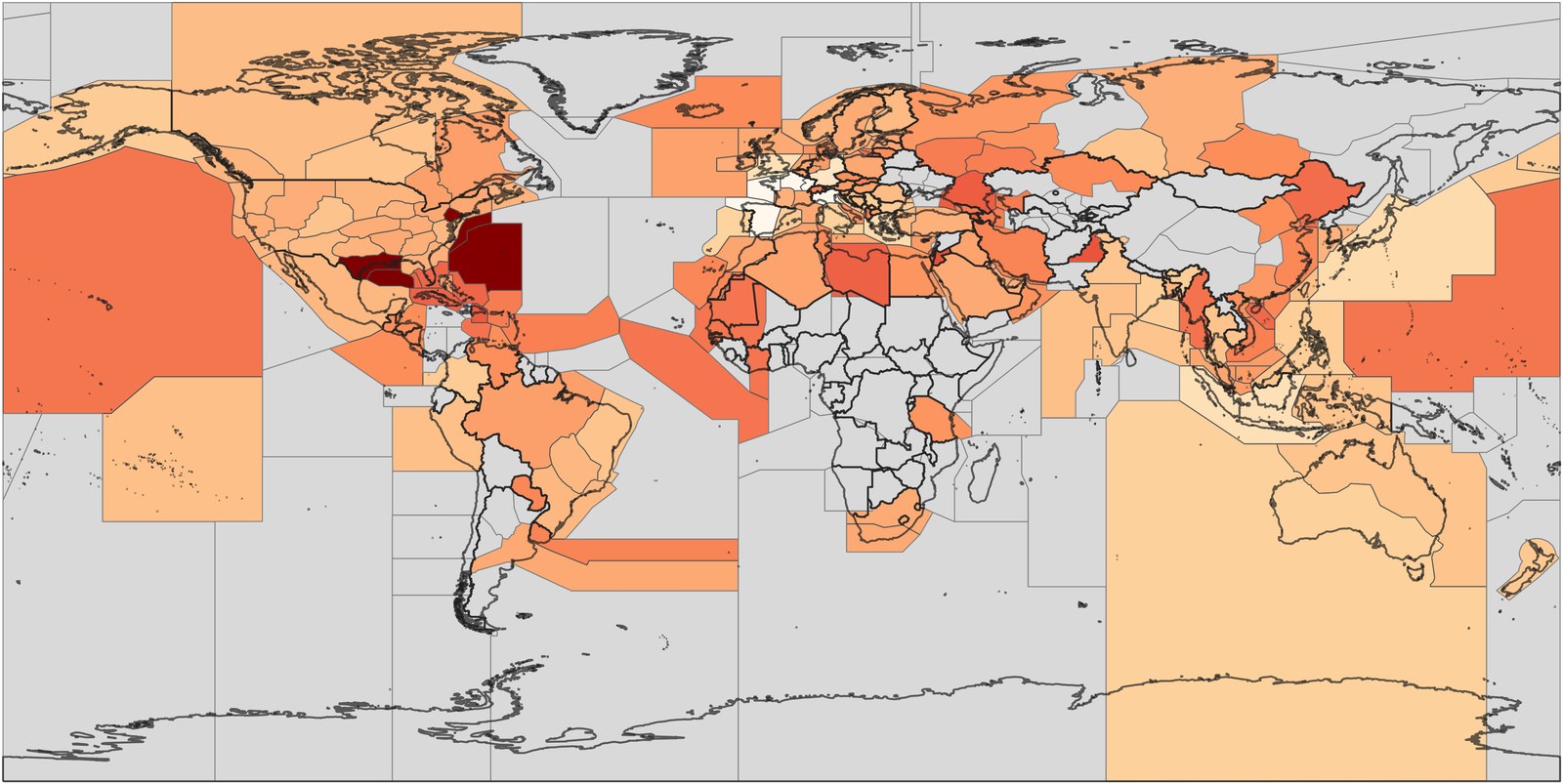 World map of traffic-normalized ADS-B kinematic instability by flight information region, 2025